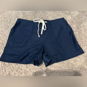Loft size 10 navy shorts with draw string
